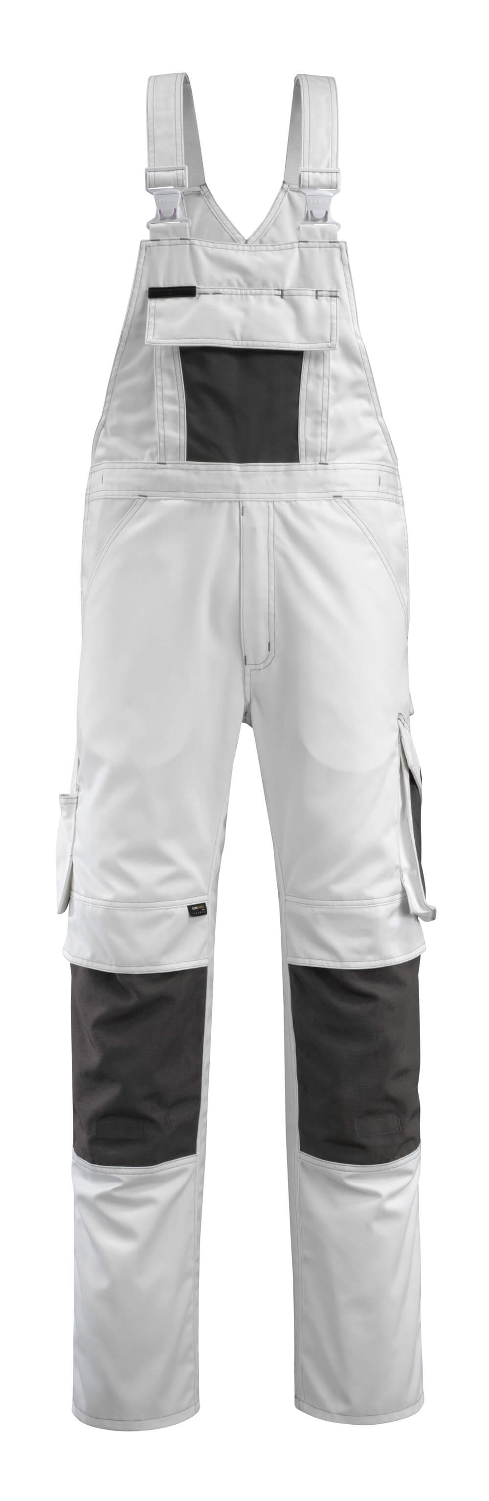 MASCOT® Augsburg Latzhose mit Knietaschen 12169-442 Weiß/Dunkelanthrazit