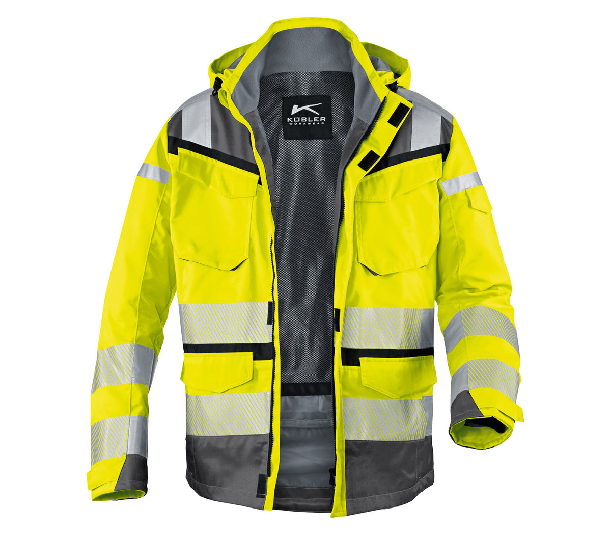 KÜBLER REFLECTIQ Wetterjacke SYMPATEX® PSA 2 1307 8332 warngelb/anthrazit