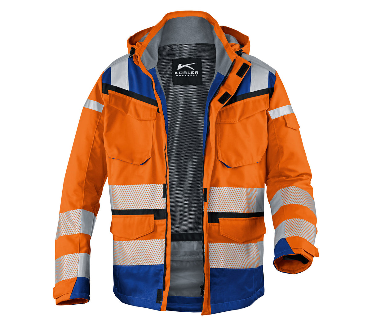 KÜBLER REFLECTIQ Wetterjacke SYMPATEX® PSA 2 1307 8332 warnorange/kbl.blau