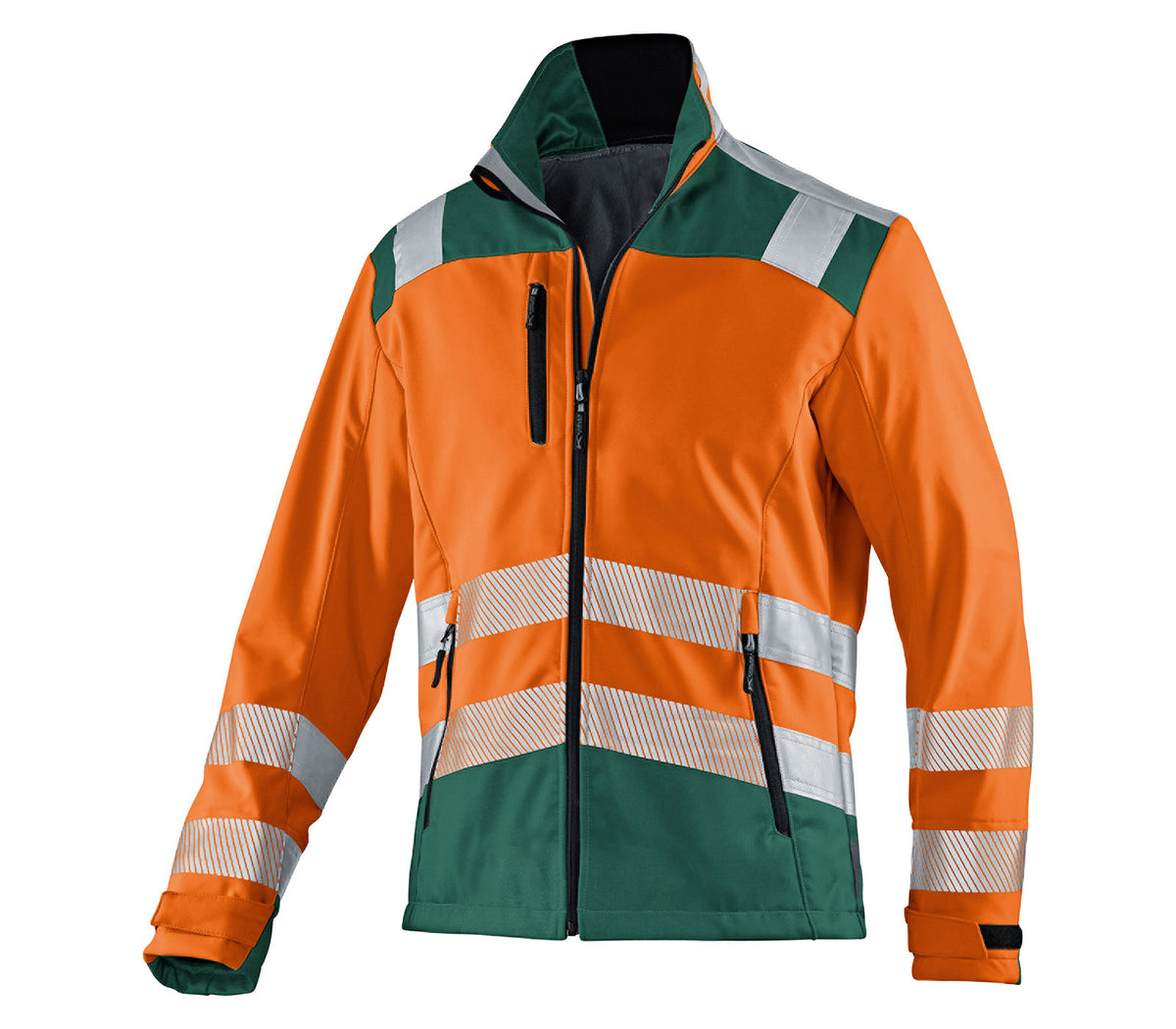 KÜBLER REFLECTIQ Softshell Jacke PSA 2 1507 8427 warnorange/moosgrün