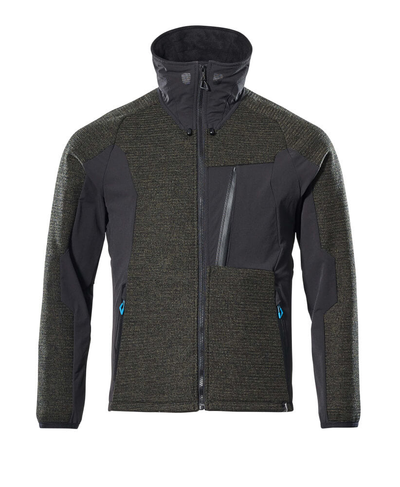 MASCOT® Strickjacke mit Reißverschluss 17105-309 Moosgrün/Schwarz