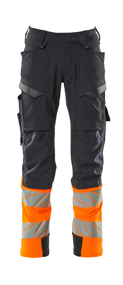 MASCOT® Hose mit Knietaschen 19179-511 Schwarzblau/Hi-vis Orange