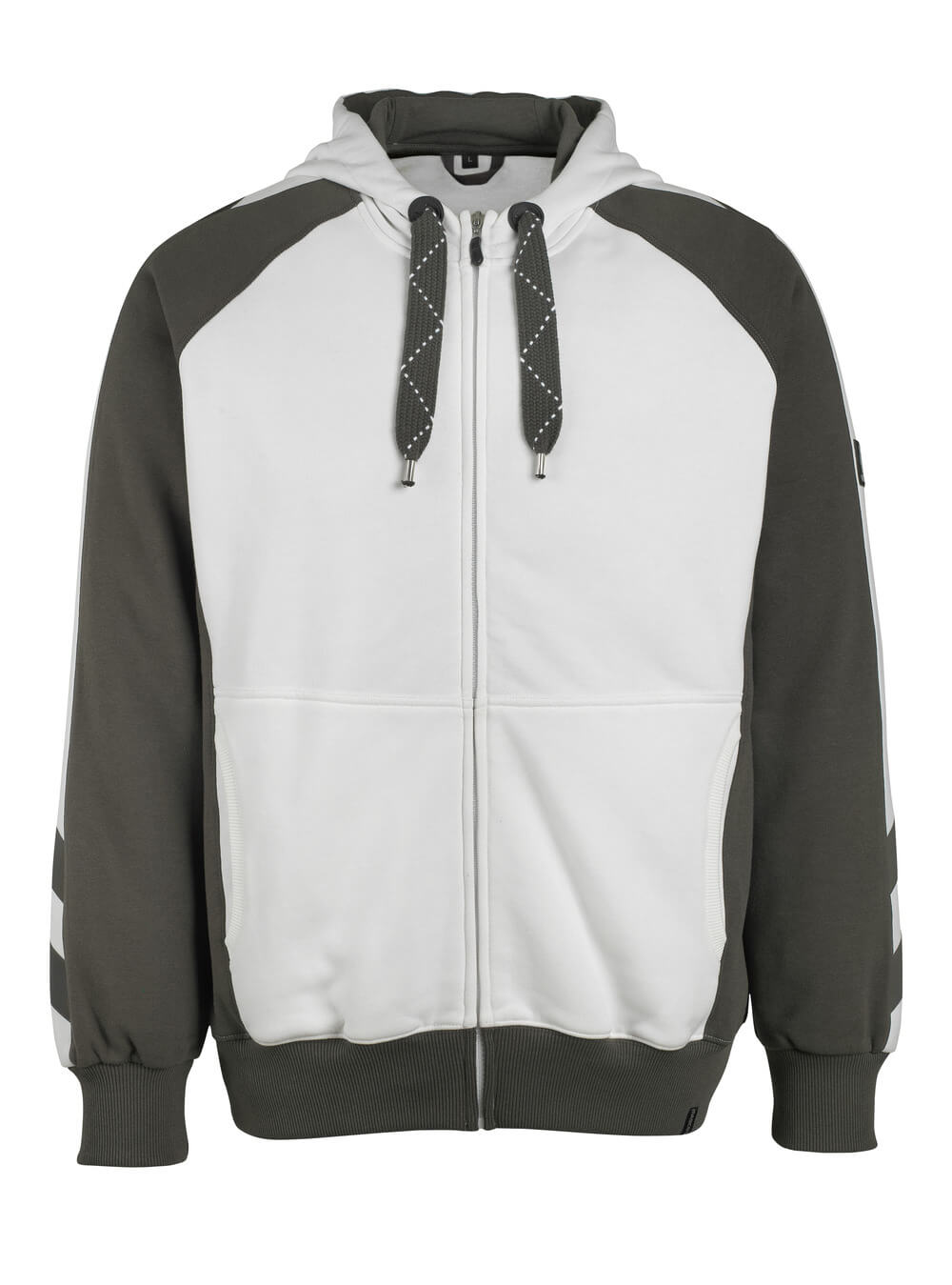 MASCOT® Wiesbaden Kapuzenpullover mit Reißverschluss 50566-963 Weiß/Dunkelanthrazit