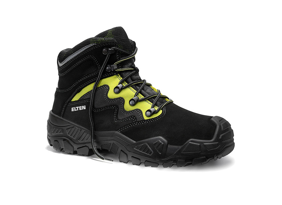 ELTEN MICK black-green Mid ESD S3S – Sicherheitsschnürstiefel