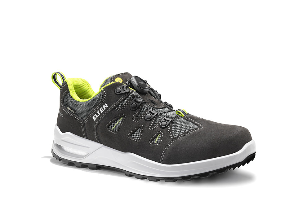 ELTEN RILEY XXF BOA® GTX® grey-lime Low ESD O2 WR – Berufshalbschuh
