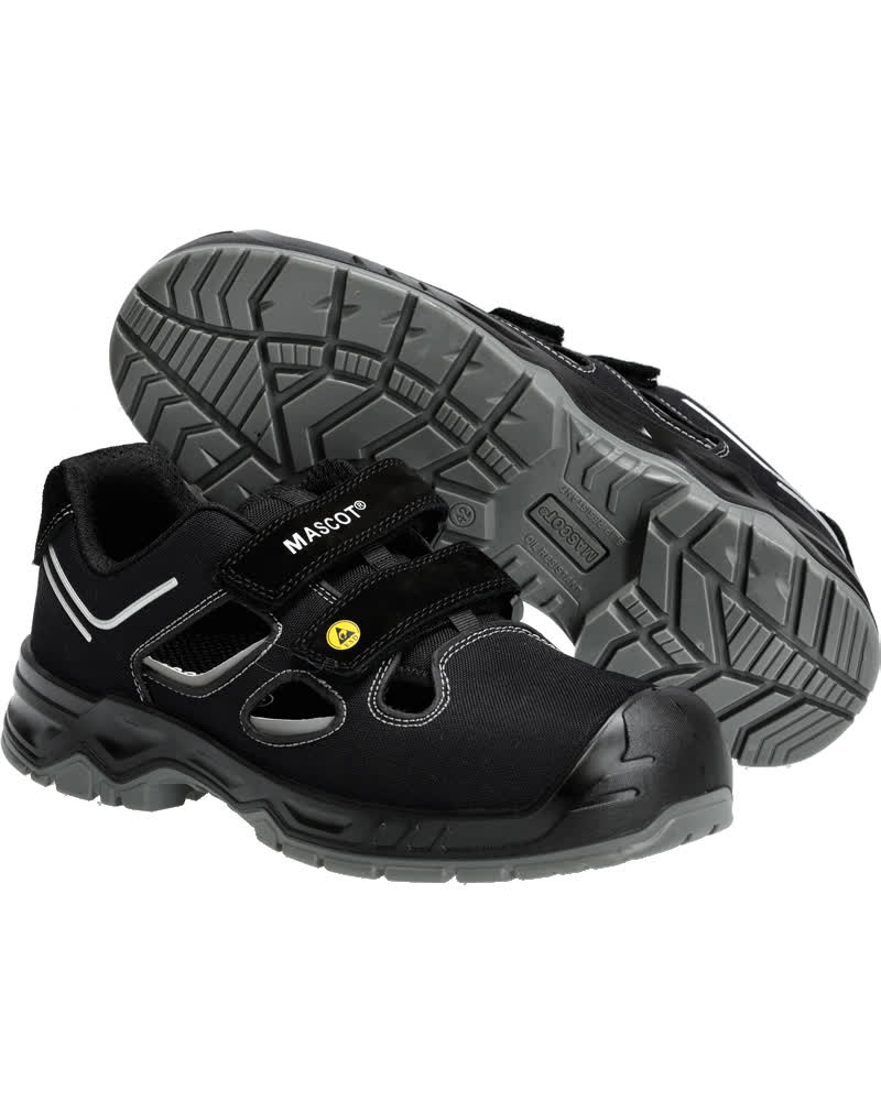 MASCOT® Sicherheitssandalen F0100-910 Schwarz/Silber