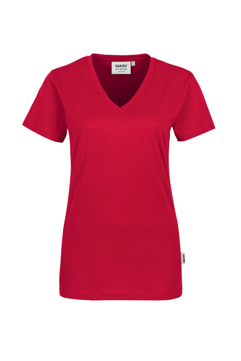 HAKRO Damen V-Shirt Classic 126 rot
