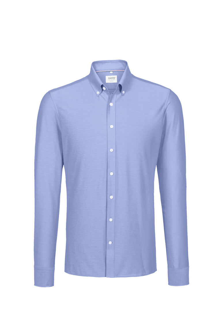 HAKRO Hemd Natural Stretch Regular 130 ozeanblau