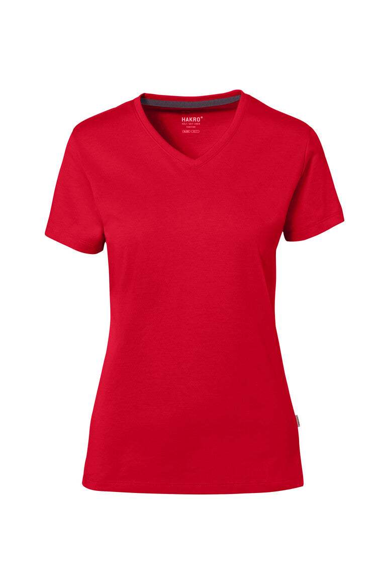 HAKRO COTTON TEC® Damen V-Shirt 169 rot