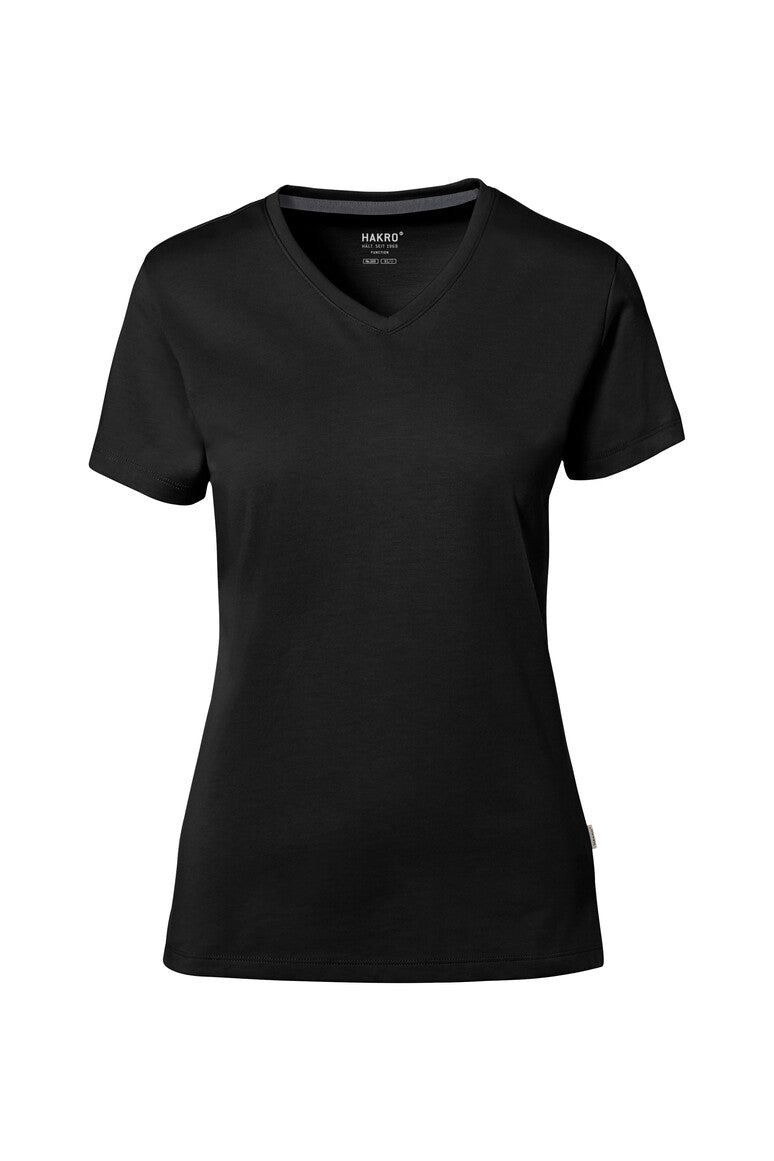 HAKRO COTTON TEC® Damen V-Shirt 169 schwarz