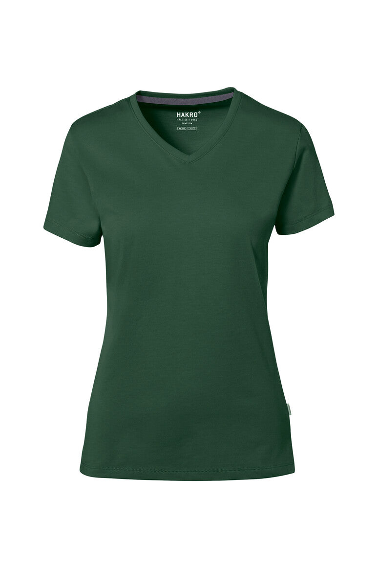 HAKRO COTTON TEC® Damen V-Shirt 169 tanne