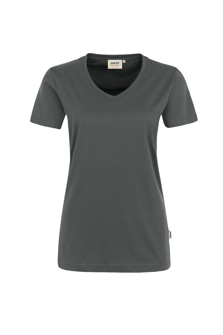 HAKRO Damen V-Shirt MIKRALINAR® 181 anthrazit