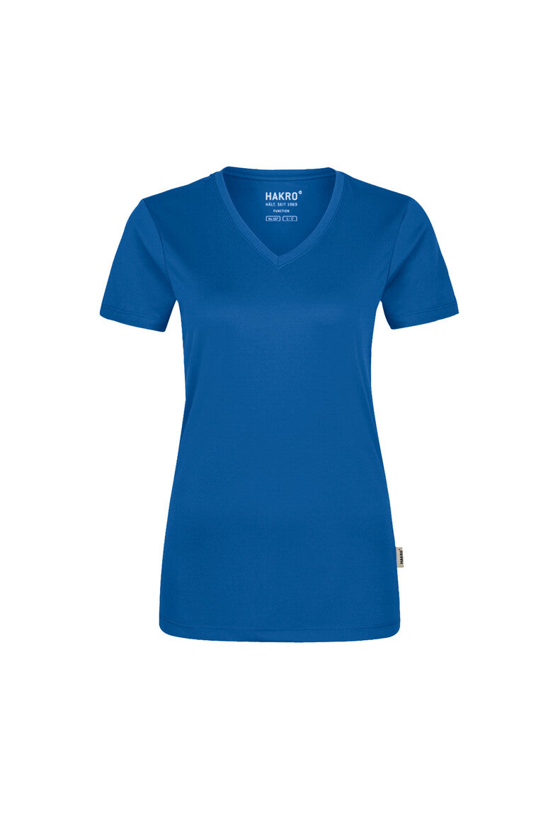 HAKRO Damen V-Shirt COOLMAX® ECO 187 royalblau