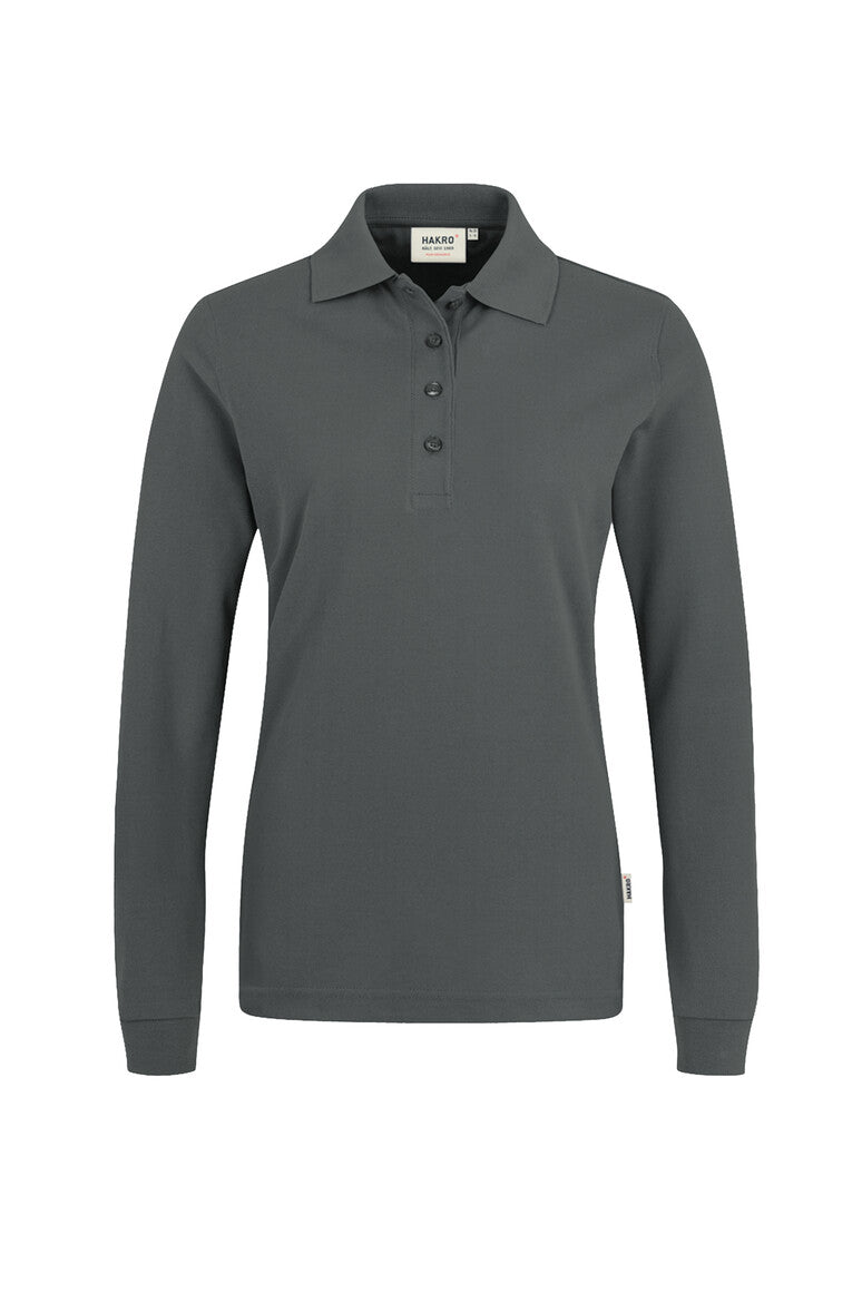 HAKRO Damen Longsleeve-Poloshirt MIKRALINAR® 215 anthrazit