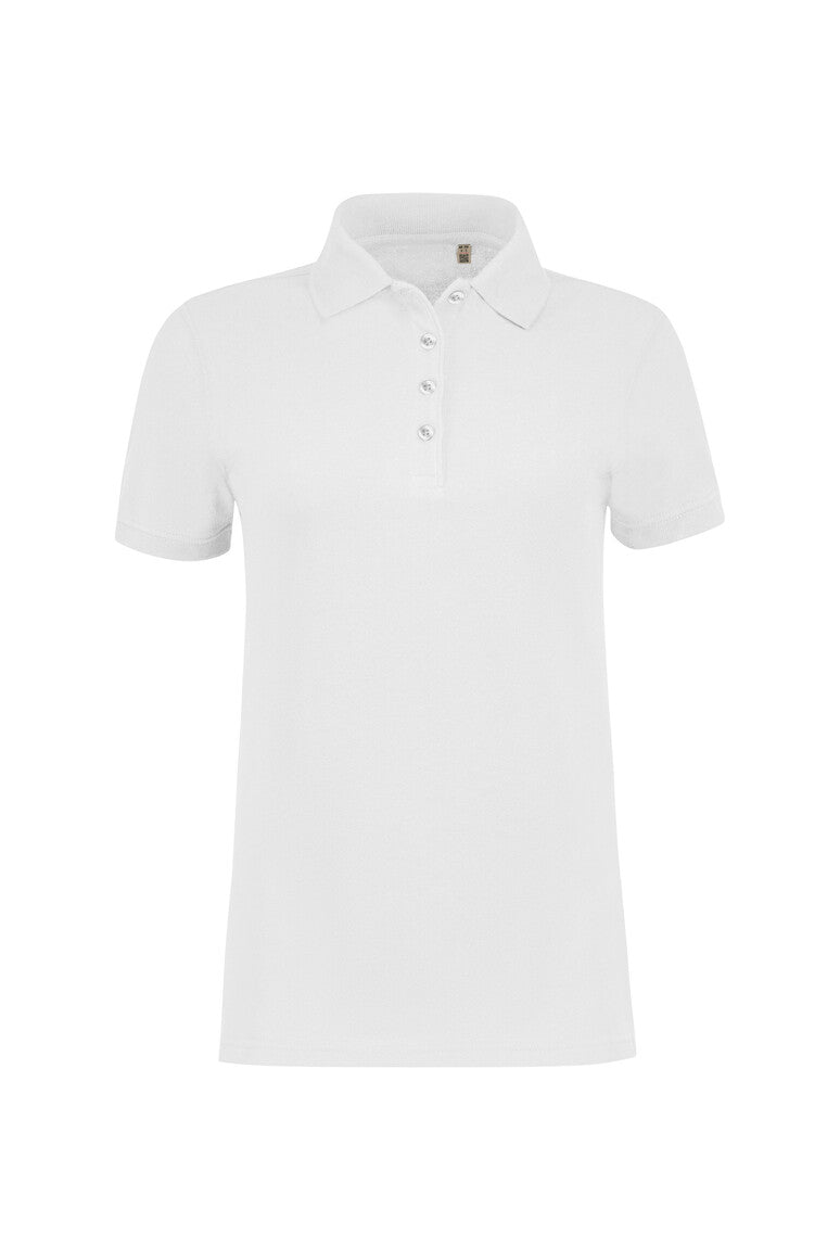 Label-Free Damen Poloshirt Heavy MIKRALINAR® ECO 303 weiß