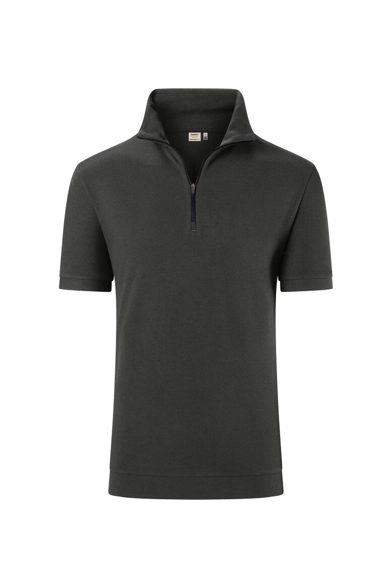 HAKRO Zip-Shirt Piqué MIKRALINAR® ECO 534 karbongrau