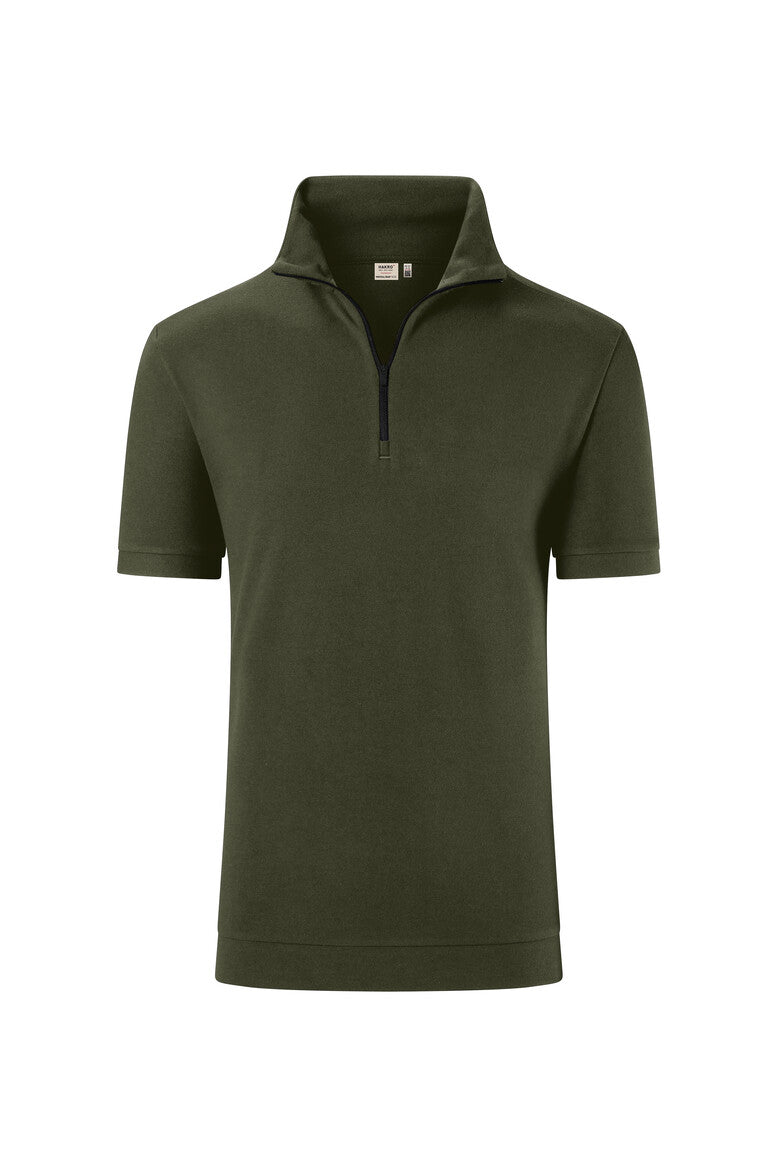 HAKRO Zip-Shirt Piqué MIKRALINAR® ECO 534 olive