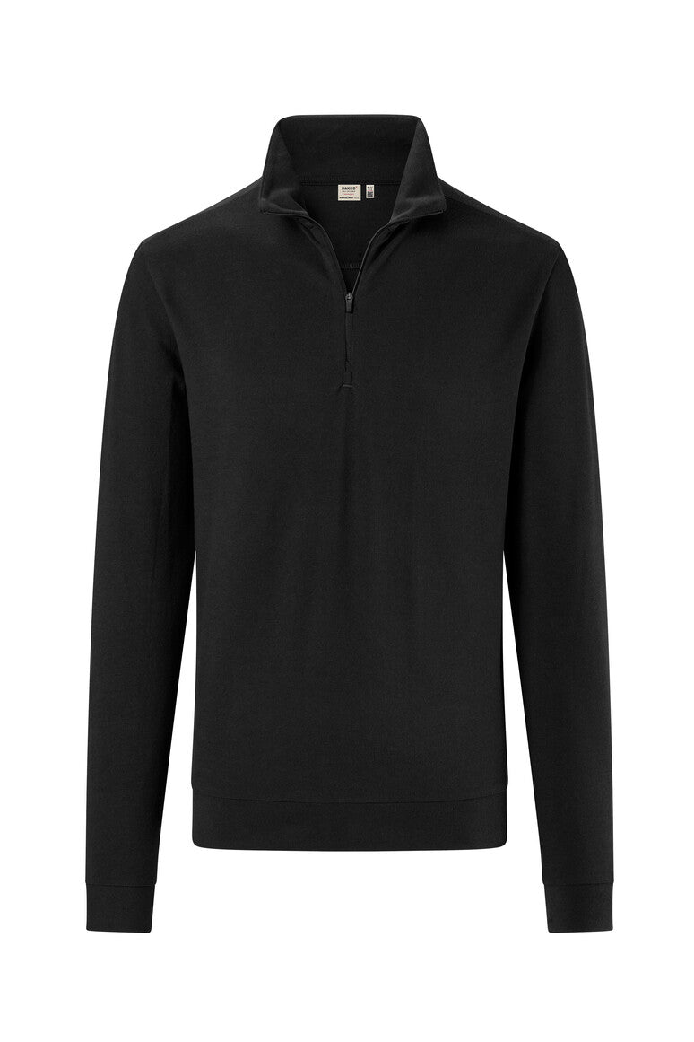 HAKRO Zip-Longsleeve Piqué MIKRALINAR® ECO 535 schwarz