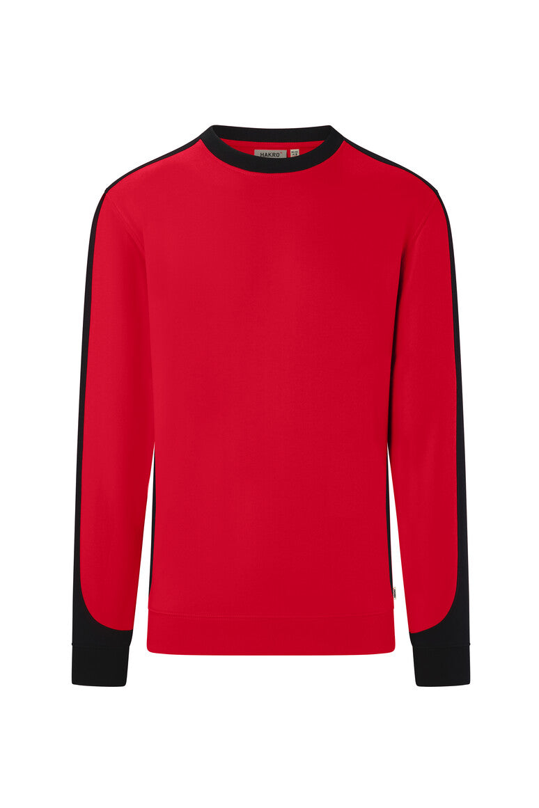HAKRO Sweatshirt Contrast MIKRALINAR® ECO 549 rot/schwarz