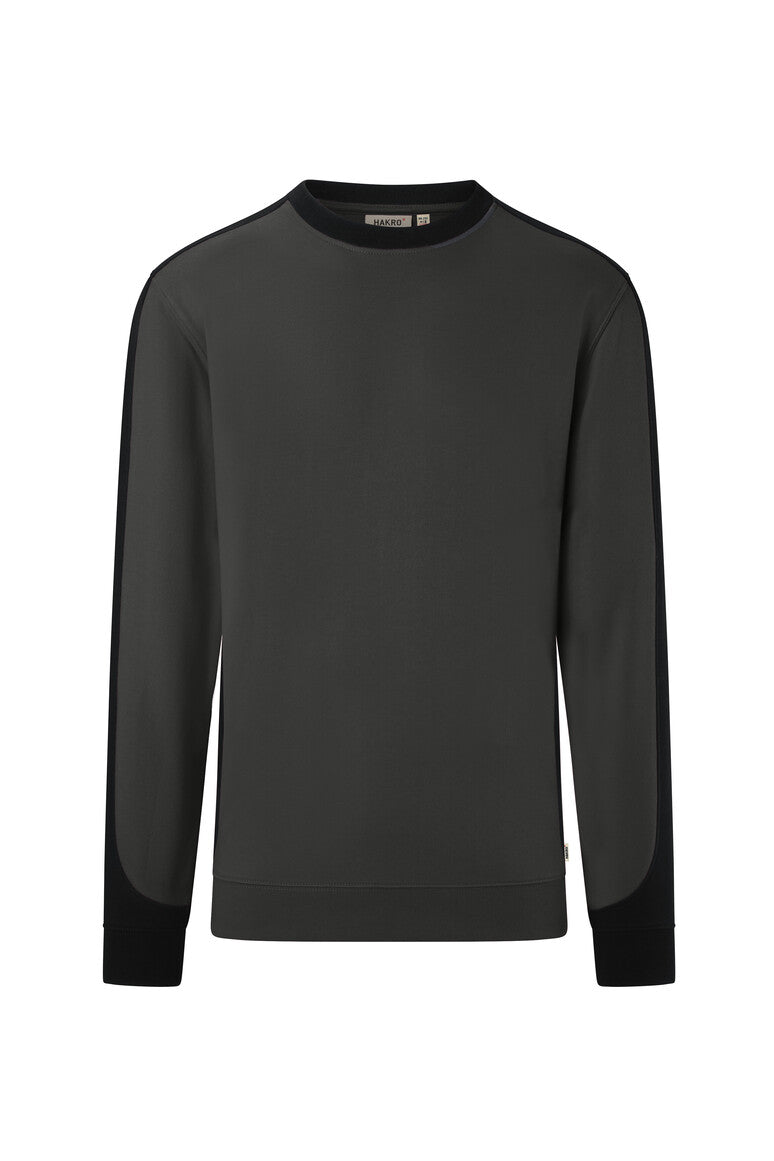 HAKRO Sweatshirt Contrast MIKRALINAR® ECO 549 karbongrau/schwarz
