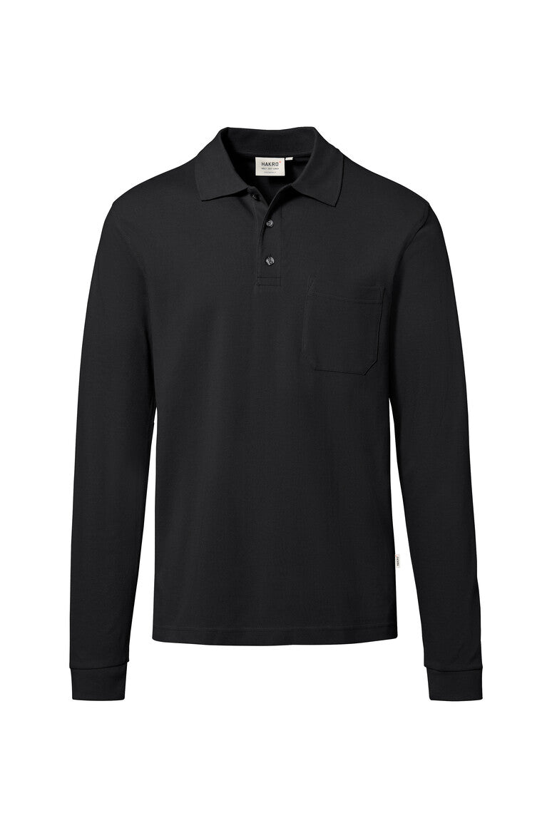 HAKRO Pocket-Longsleeve-Polo MIKRALINAR® ECO 817 schwarz