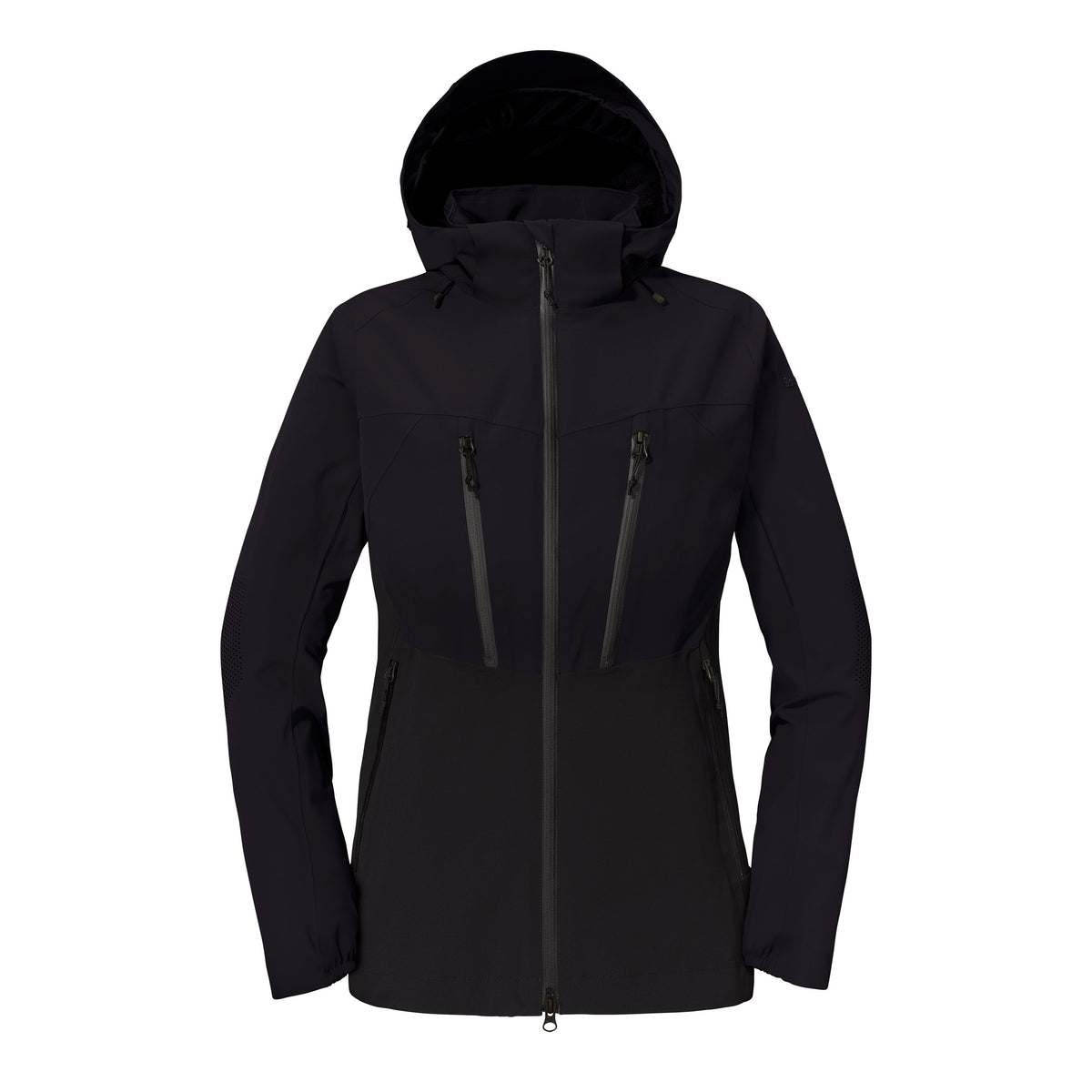 Schutzschild ZipIn Damen Schwarz – Vorderansicht