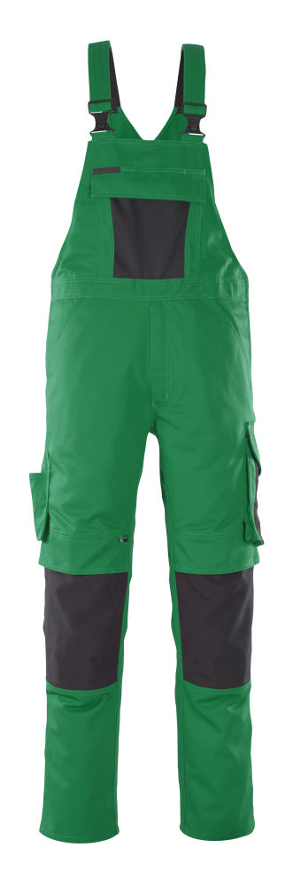 MASCOT® Leipzig Latzhose mit Knietaschen 12069-203 Grün/Schwarz