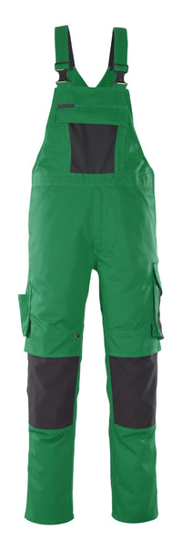 MASCOT® Leipzig Latzhose mit Knietaschen 12069-203 Grün/Schwarz