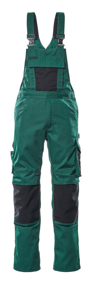 MASCOT® Augsburg Latzhose mit Knietaschen 12169-442 Grün/Schwarz