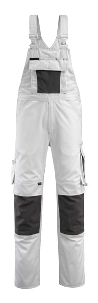 MASCOT® Augsburg Latzhose mit Knietaschen 12169-442 Weiß/Dunkelanthrazit