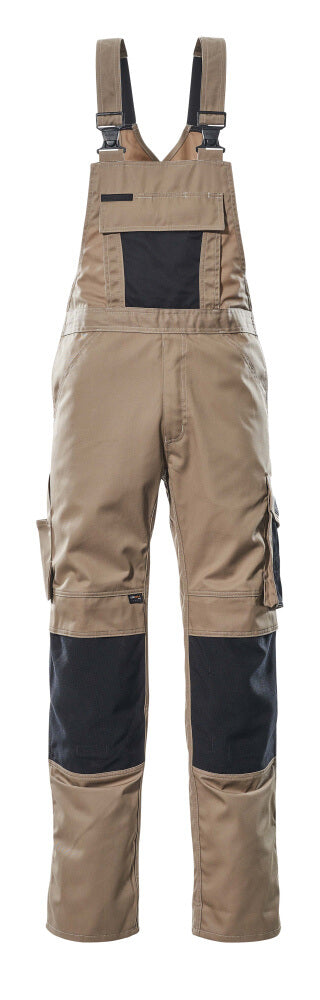 MASCOT® Augsburg Latzhose mit Knietaschen 12169-442 Hellkhaki/Schwarz