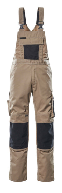 MASCOT® Augsburg Latzhose mit Knietaschen 12169-442 Hellkhaki/Schwarz