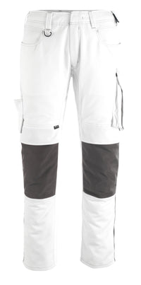 MASCOT® Erlangen Hose mit Knietaschen 12179-203 Weiß/Dunkelanthrazit