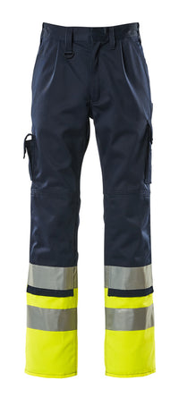 MASCOT® Patos Hose mit Knietaschen 12379-430 Marine/Hi-vis Gelb