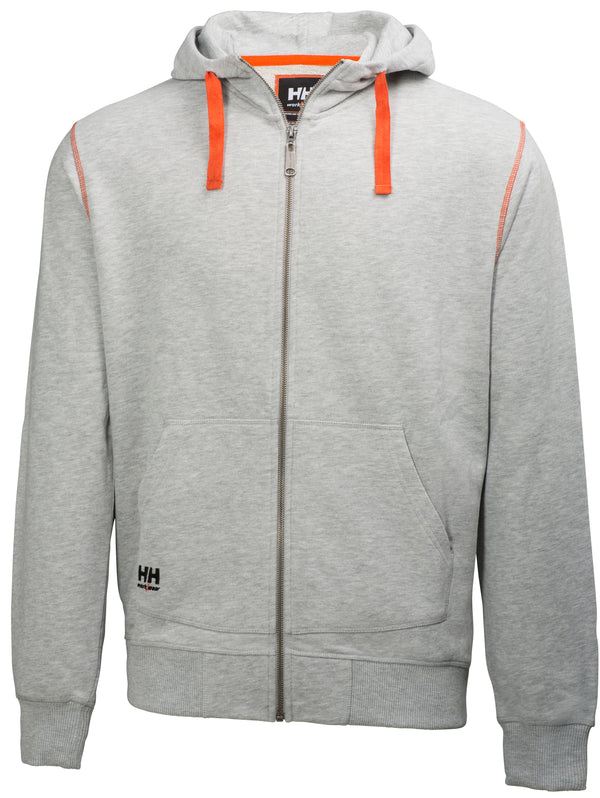 Oxford Zip Hoodie Grey Melange – Vorderansicht