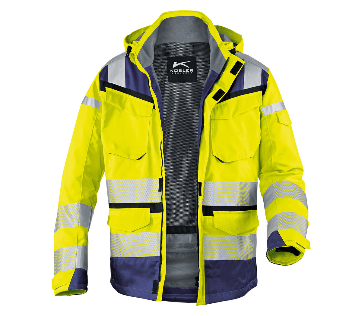 KÜBLER REFLECTIQ Wetterjacke SYMPATEX® PSA 2 1307 8332 warngelb/dunkelblau