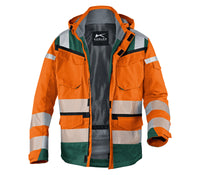 KÜBLER REFLECTIQ Wetterjacke SYMPATEX® PSA 2 1307 8332 warnorange/moosgrün