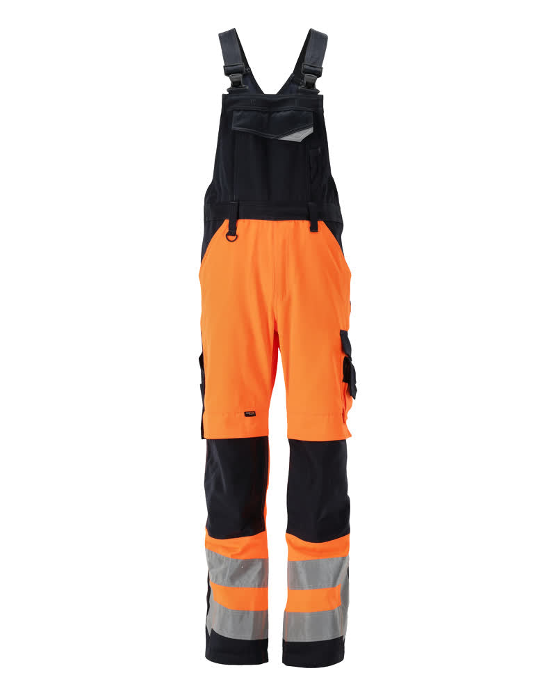 MASCOT® Newcastle Latzhose mit Knietaschen 15569-860 Hi-vis Orange/Schwarzblau