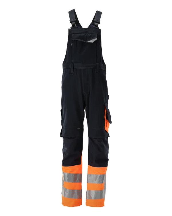 MASCOT® Sunderland Latzhose mit Knietaschen 15669-860 Schwarzblau/Hi-vis Orange