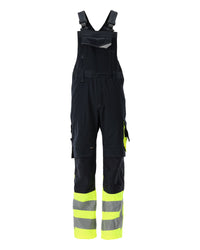 MASCOT® Sunderland Latzhose mit Knietaschen 15669-860 Schwarzblau/Hi-vis Gelb