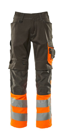 MASCOT® Leeds Hose mit Knietaschen 15679-860 Dunkelanthrazit/Hi-vis Orange