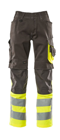 MASCOT® Leeds Hose mit Knietaschen 15679-860 Dunkelanthrazit/Hi-vis Gelb