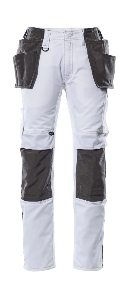 MASCOT® Kassel Hose mit Hängetaschen 17631-442 Weiß/Dunkelanthrazit