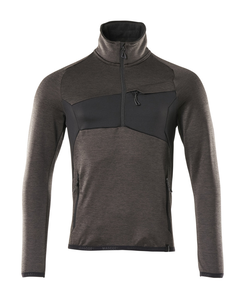 MASCOT® Fleecejacke mit kurzem Reißverschluss 18003-316 Dunkelanthrazit/Schwarz