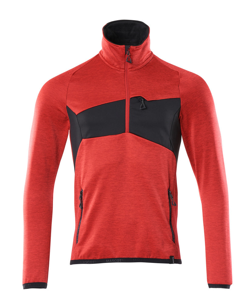 MASCOT® Fleecejacke mit kurzem Reißverschluss 18003-316 Verkehrsrot/Schwarz