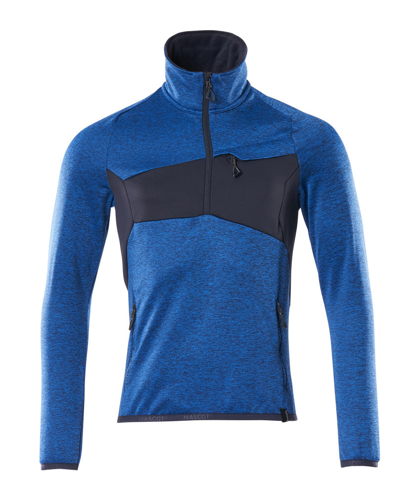 MASCOT® Fleecejacke mit kurzem Reißverschluss 18003-316 Azurblau/Schwarzblau