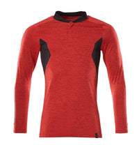 MASCOT® Polo-Shirt, Langarm 18081-810 Verkehrsrot meliert/Schwarz
