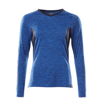 MASCOT® Langarmshirt 18091-810 Azurblau meliert/Schwarzblau