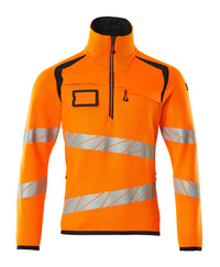 MASCOT® Strickpullover mit kurzem Reißverschluss 19005-351 Hi-vis Orange/Schwarzblau