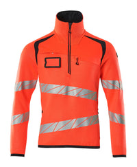 MASCOT® Strickpullover mit kurzem Reißverschluss 19005-351 Hi-vis Rot/Schwarzblau